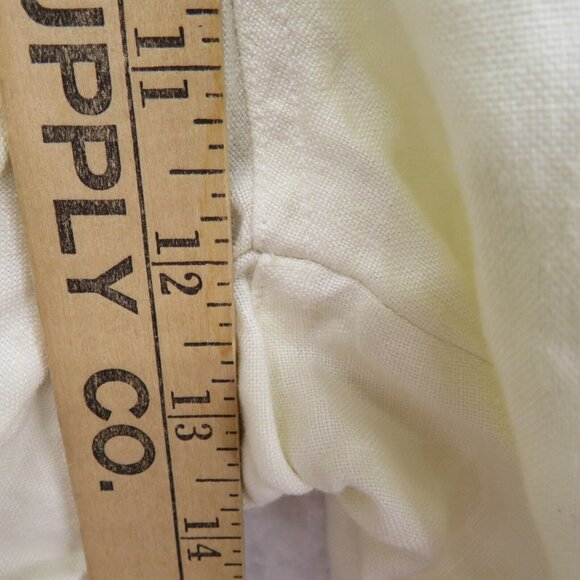Authentic Sport Shorts Mens Size 36 Off White Linen Pleated Front Vintage New - Picture 9 of 10